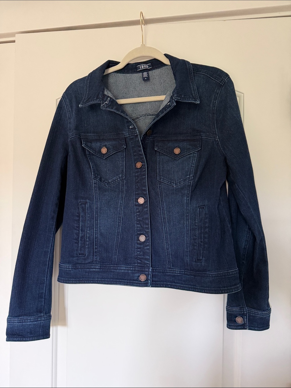 Izod Classic Dark Blue Denim Jean Jacket
